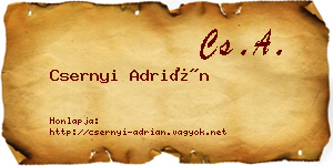 Csernyi Adrián névjegykártya